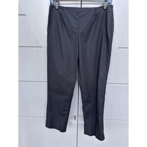 Lafayette 148 New York Black Crop Stretch Pants Sz 6P Tapered Ankle Leg Cotton
